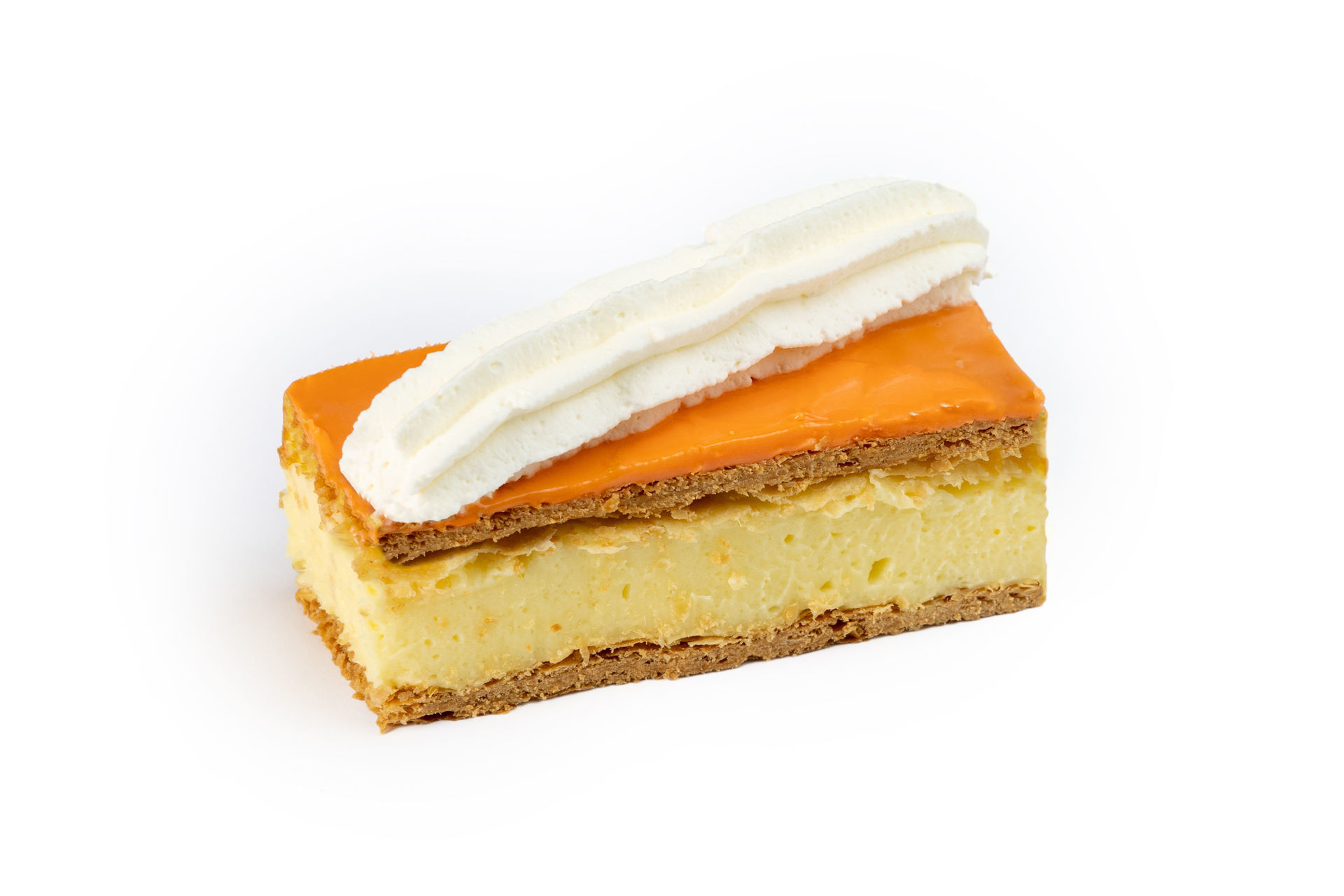 Oranje tompouce - Oranje tompouce met slagroom - 00774